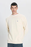 Bisiklet Yaka Sweatshirt Off White