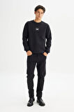 Mid Logo Baskılı Sweatshirt Black