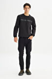 Bisiklet Yaka Sweatshirt Black
