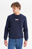 Erkek Mid Logo Sweatshirt DarKNavy