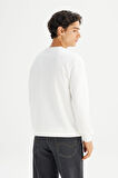 Erkek Baskılı Sweatshirt Off White