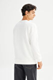 Erkek Baskılı Sweatshirt Off White