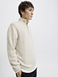 JPRBLAMILANO STITCH KNIT HALF ZIP SN Cloud Dancer