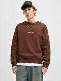 JORNORREBRO EMB SWEAT CREW NOOS Deep Mahogany