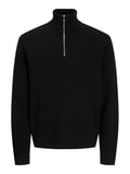 JPRBLAMILANO STITCH KNIT HALF ZIP SN Black
