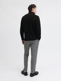 JPRBLAMILANO STITCH KNIT HALF ZIP SN Black