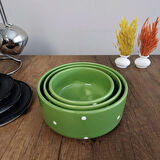 Saklama Kabı 12-14-16 CM Seramik 3'lü Yeşil