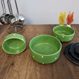 Saklama Kabı 12-14-16 CM Seramik 3'lü Yeşil