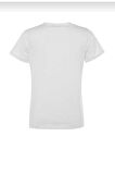%100 Pamuk süper kalite kadın tişört düz renk Beyaz bisiklet yaka organik pamuk penye t-shirt
