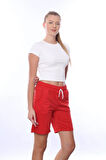 kadın Kırmızı 2 iplik cepli şort