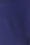 Lacivert %100 Pamuk Düğmeli Vatka Görünümlü Basic Bisiklet Yaka Örme T-shirt