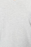 %100 Pamuk Süper Kalite Gri Melanj V-yaka Kadın Basic Tişört Örme Pamuk Penye T-shirt