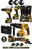 Assur 4'Lü Set Şarjlı Somun Sıkma+2-26 Şarjlı Hilti+Şarjlı Taşlama+13mm Şarjlı Darbeli Matkap