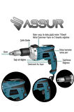 Assur Profesyonel 90N.m Alçıpan Vidalama Tabancası 710W