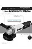 Assur Profesyonel 550W Avuç Taşlama Makinesi 125mm Bakır Sargılı Spiral