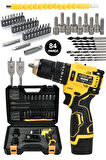 Assur 12V 1.5Ah Metal Şanzıman 13mm Çelik Mandrenli Matkap Akülü Vidalama 84 Parça