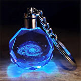 Işıklı Renk Değiştiren Galaxy Tasarımlı Anahtarlık