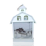 Sokak Manzaralı Dekoratif Işıklı Led Gece Lambası Beyaz