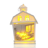 Oda Manzaralı Dekoratif Işıklı Led Gece Lambası Beyaz