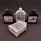 Ev Manzaralı Dekoratif Işıklı Led Gece Lambası Siyah