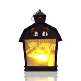 Oda Manzaralı Dekoratif Işıklı Led Gece Lambası Siyah