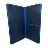 El Yapımı Telefon Bölmeli Hakiki Crazy Deri Cüzdan Turkuaz