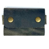 El Yapımı Hakiki Crazy Deri Kartlık Gri