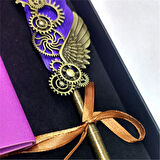 Tüylü Divid Retro Defter Set Mürekkepli Tüylü Divid Ayaklıklı