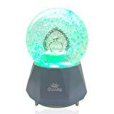 Müzikli Renk Değişiren Işıklı Kar Püskürtmeli Yüzük Kar Küresi