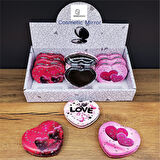 Kalp Makyaj Aynası Kalp Model Kırmızı