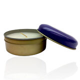 Metal Kutulu Pudra Kokulu Desenli Şık Doğal Mum