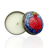 Metal Kutulu Pudra Kokulu Desenli Şık Doğal Mum