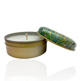 Metal Kutulu Pudra Kokulu Desenli Şık Doğal Mum