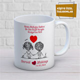 Kişiye Özel İsim Yazılabilir Sevgi Temalı Kupa Bardak