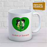 Kişiye Özel İsim Yazılabilir Sevgi Temalı Kupa Bardak