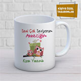 Kişiye Özel İsim Yazılabilir Seni Çok Seviyorum Anneciğim Kupa Bardak