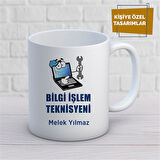 Kişiye Özel İsim Yazılabilir Bilgi İşlem Teknisyeni Kupa Bardak