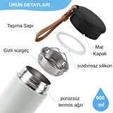 600 ml Paslanmaz Çelik Termos, Çift Katmanlı, Sızdırmaz Kapaklı