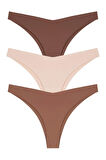 Lazer Kesim Kadın Brezilya Külot 3'lü Paket-3