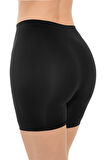 Cottonhill Premium - Kadın Siyah Ultra-Rahat Seamless Yüksek Bel Uzun Paça Boxer