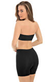 Cottonhill Premium - Kadın Siyah Ultra-Rahat Seamless Yüksek Bel Uzun Paça Boxer