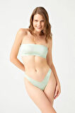 Straplez Crop Top Büstiyer Mint Yeşili