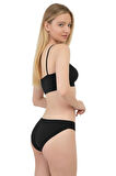 Kadın Pamuklu ve Likralı Fitilli Kaşkorse Bikini Külot 5'li Paket