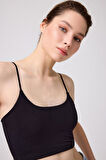 Pamuklu İnce Askılı Kadın Crop Top Büstiyer 2'li Paket