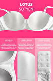 Krem Balenli Toparlayıcı Dolgusuz Straplez Lotus Sütyen