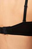 Siyah Balenli Toparlayıcı Dolgusuz Straplez Sütyen