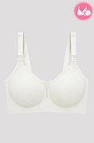 Seamless Bra - Nuvia |Krem Lazer Kesim Klipsli Önden Açılabilir Rib Dokulu Dikişsiz Emzirme Sütyeni