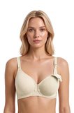 Seamless Bra - Mavelle | Krem Lazer Kesim Klipsli ve Çıtçıtlı Önü Açılabilir Emzirme Sütyeni