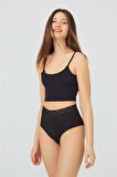 Basic Yüksek Bel Lazer Kesim Bikini Külot 3'lü Paket - 3
