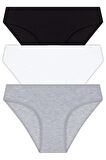 Basic Pamuklu Kadın Bikini Külot 3'lü Paket - 4